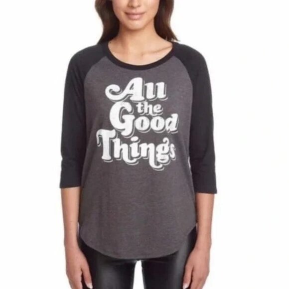 Chaser Tee Shirt All The Good Things Baseball Style Womens Large - Picture 1 of 9